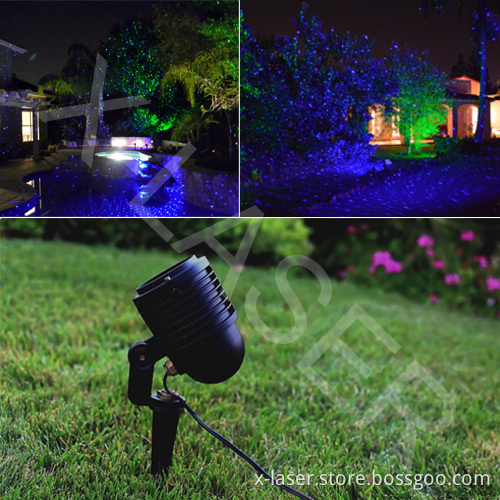 Waterproof Outdoor 240mw RGB Static Firefly Laser Projector for Gardens, Christmas Tree Decorations, Lawn Laser